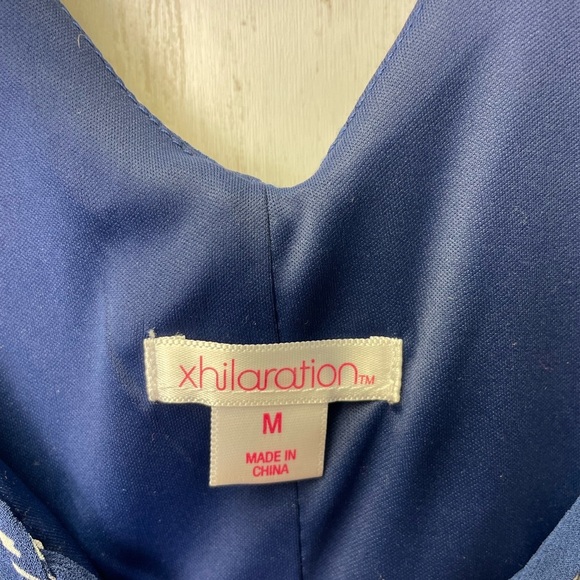 Xhilaration Blue Dress with Zigzag Design size Medium - Picture 5 of 10